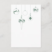 Carte D'accompagnement Ornements Bauble de Noël Vert d'hiver (Dos)