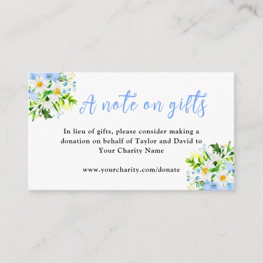 Carte D'accompagnement Oubliez-moi les notes et les marguerites Mariage u (Devant)