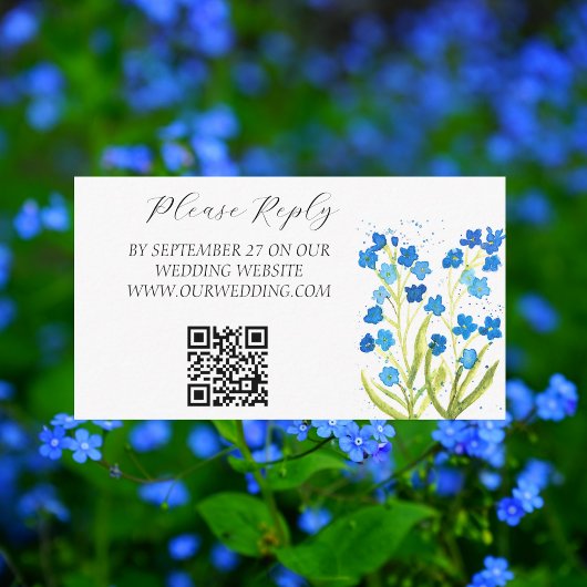 Carte D'accompagnement Oubliez-moi pas Blue Spring Flowers Floral Mariage