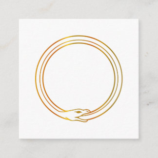 Carte D'accompagnement Ouroboros serpent doré auto ingérant symbole serpe