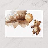Carte D'accompagnement Ours Ballons Nuages Attendre Baby shower Bearly (Dos)