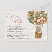 Carte D'accompagnement Ours, Ballons verts, Livres Baby showers Pour Bébé (Devant)