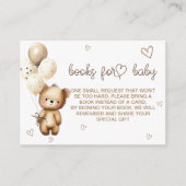 Carte D'accompagnement Ours beige marron clair simple boho demande de liv (Devant)
