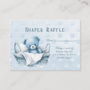Carte D'accompagnement Ours bleu Teddy dans le Baby shower panier