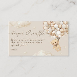 Carte D'accompagnement Ours en peluche avec ballons Baby shower neutre