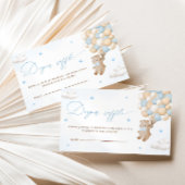 Carte D'accompagnement Ours en peluche avec ballons bleus Raffin de couch