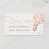 Carte D'accompagnement Ours en peluche avec ballons roses Demande de rése (Devant)