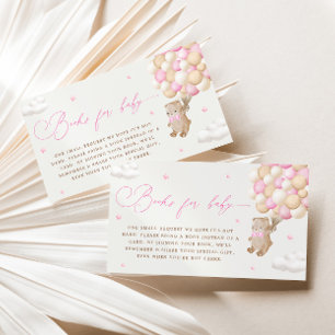 Carte D'accompagnement Ours en peluche avec ballons roses Demande de rése