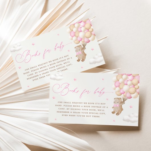 Carte D'accompagnement Ours en peluche avec ballons roses Demande de rése