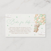 Carte D'accompagnement Ours en peluche avec Ballons verts Demande de rése (Devant)