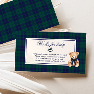 Carte D'accompagnement Ours en peluche Classique Plaid Vintage Livres pou