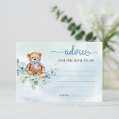 Carte D'accompagnement Ours en peluche fleuri Boho Conseils pour la futur (Debout devant)