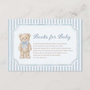 Carte D'accompagnement Ours en peluche rayures bleues Livres pour bébé ga