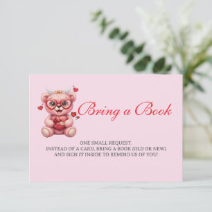 Carte D'accompagnement Ours en peluche rose en forme de coeur pour Baby S