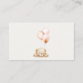 Carte D'accompagnement Ours en rose à peine attendre ballon bébé affiche  (Dos)