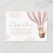 Carte D'accompagnement Ours En Teddy Rose Air Chaud Balloon Affichage Dou (Devant)