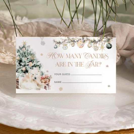 Carte D'accompagnement Ours polaire mou d'hiver Combien de bonbons