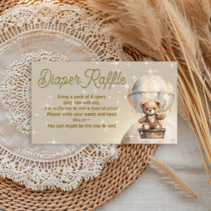 Carte D'accompagnement Ourson pour Baby Shower Couches "Over the Moon"