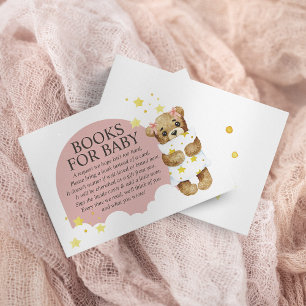 Carte D'accompagnement Ourson Rose Fille Over The Moon Livres pour Bébé