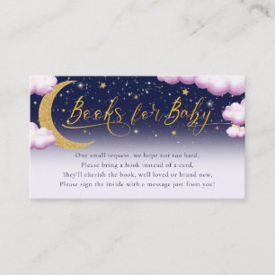 Carte D'accompagnement Over the Moon Girl Baby shower Livres pour bébé