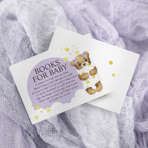 Carte D'accompagnement Over the Moon Teddy Bear Lavender Livres pour bébé