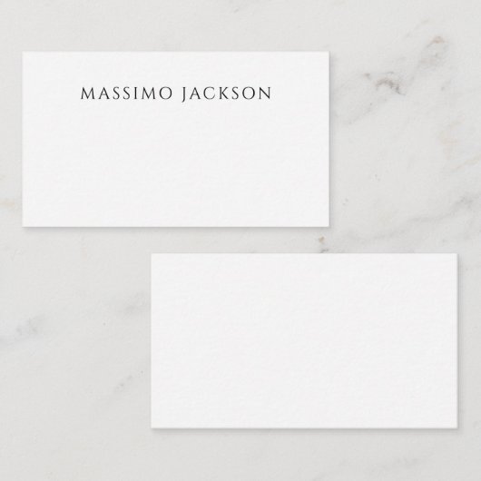 Carte D'accompagnement Own Name Calligraphy Chic Plain Simple Black White (Devant / Derrière)