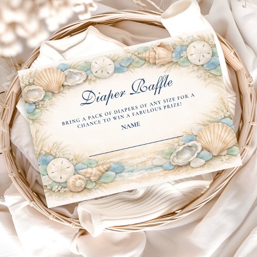 Carte D'accompagnement Oyster And Starfish Beach Diapper Raffle