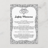 Carte D'accompagnement Paillettes Argent Mesure de Sécurité Cœur Infini (Devant)