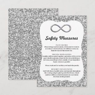 Carte D'accompagnement Paillettes Argent Mesures de Sécurité Infini Argen