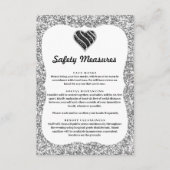 Carte D'accompagnement Paillettes argentées Cœur noir et blanc Mesures de (Devant)