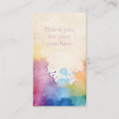 Carte D'accompagnement Paint splashes merci pour votre achat (Devant)