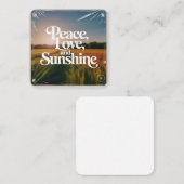 Carte D'accompagnement Paix, Amour Et Soleil (Devant / Derrière)