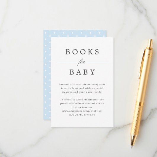Carte D'accompagnement Pale Blue Grand Millennial Books for Baby Request (Devant/Arrière en situation)