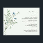Carte D'accompagnement Pale Green Elegant Fleur sauvage Détails du Mariag<br><div class="desc">Cette élégante carte de détails de mariage comporte des fleurs sauvages d'aquarelle peints à la main, disposés en bouquet, parfaits pour le printemps, l'été ou les mariages de automne. Pour une personnalisation plus avancée de cette conception, cliquez sur le BOUTON OUTIL DESIGN BLEU ci-dessus ! Des articles correspondants sont également...</div>