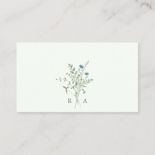 Carte D'accompagnement Pale Green Elegant Fleurs sauvages mariage RSVP (Dos)