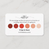 Carte D'accompagnement Palette de code vestimentaire pour une robe de mar (Devant)