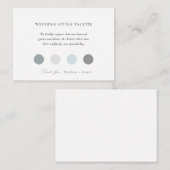 Carte D'accompagnement Palette de couleurs classiques Mariage Attire (Devant / Derrière)