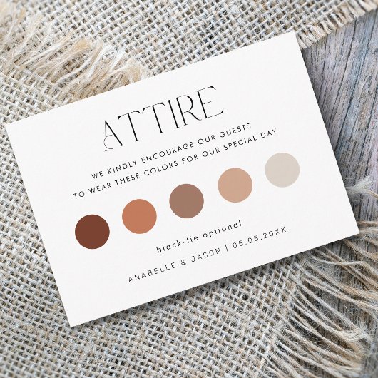 Carte D'accompagnement Palette de couleurs d'automne moderne Mariage invi