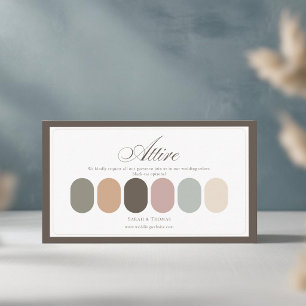 Carte D'accompagnement Palette de couleurs de tenue de mariage bohème pas