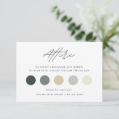 Carte D'accompagnement Palette de couleurs d'hiver moderne Mariage Attiqu (Debout devant)