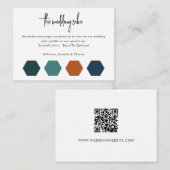 Carte D'accompagnement Palette de couleurs mariage Atteinte QR Code Scan (Devant / Derrière)