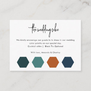 Carte D'accompagnement Palette de couleurs mariage Atteinte QR Code Scan