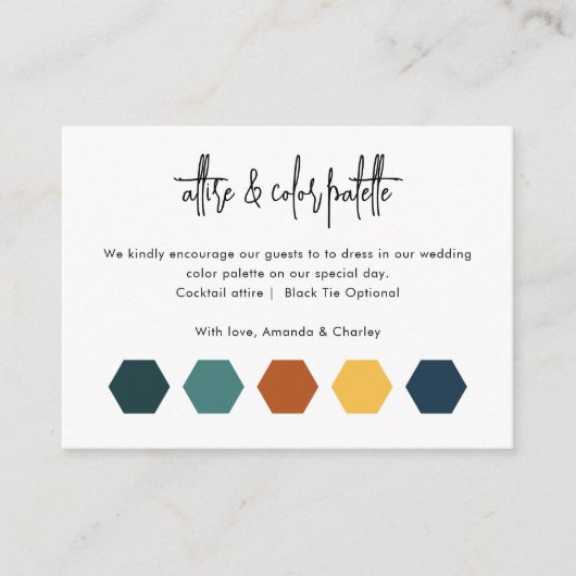 Carte D'accompagnement Palette de couleurs mariage Atteinte QR Code Scan (Devant)