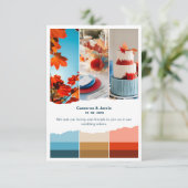 Carte D'accompagnement Palette de couleurs Mariage bleu rouge (Debout devant)