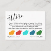 Carte D'accompagnement Palette de couleurs Suggestions Mariage Invité Att (Devant)