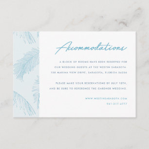 Carte D'accompagnement Palm Feuille Tropical Beach Mariage Hébergements