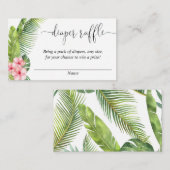 Carte D'accompagnement palm hibiscus baby shower tirage (Devant / Derrière)