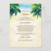 Carte D'accompagnement Palm Tree and Seaside Mariage Détails (Devant)