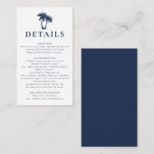 Carte D'accompagnement Palm Tree Beach Nautique Marine Détails Boîtier (Devant / Derrière)