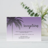 Carte D'accompagnement Palm Tree Beach Tropical Violet Réception de maria (Debout devant)